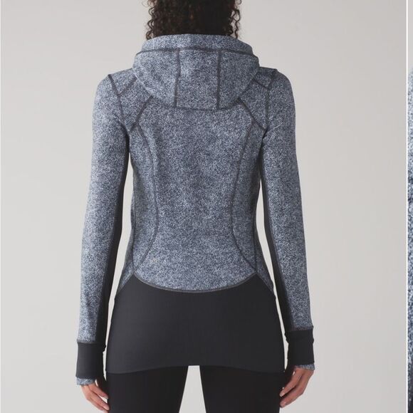 Lululemon Daily Practice Rio Mist Gray Black Zip Up Jacket - Womens size 10 - Picture 15 of 16